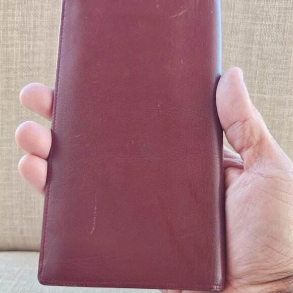 Cartier Paris Clutch Wallet Burgundy Red Leather Card Holder Purse Bag Authentic - Picture 3 of 12